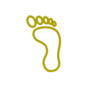 Gold Footprint Icon
