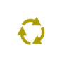 Simple yellow recycling icon.
