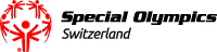 Logo der Special Olympics Switzerland, rotes Symbol eines Menschen in Kreisform, daneben der Schriftzug „Special Olympics Switzerland“.